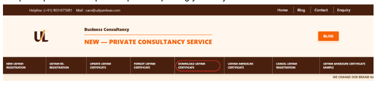 Udyam Certificate Edit Form